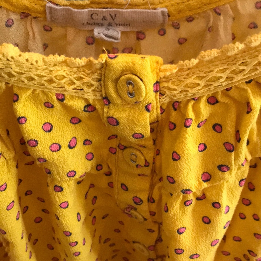 Bright and Cheery Adorable Top. Yellow and Pink.